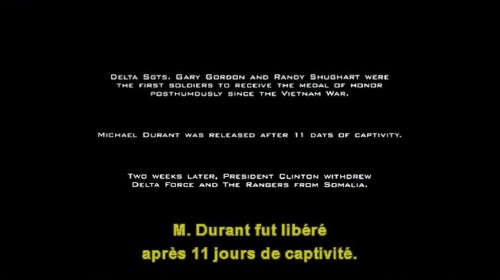 Subtitle reads: M. Durant fut libéré après 11 jours de captivité.